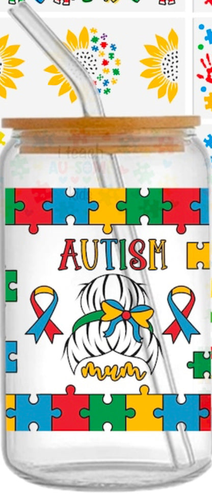 Glass Cup- Autism Mum